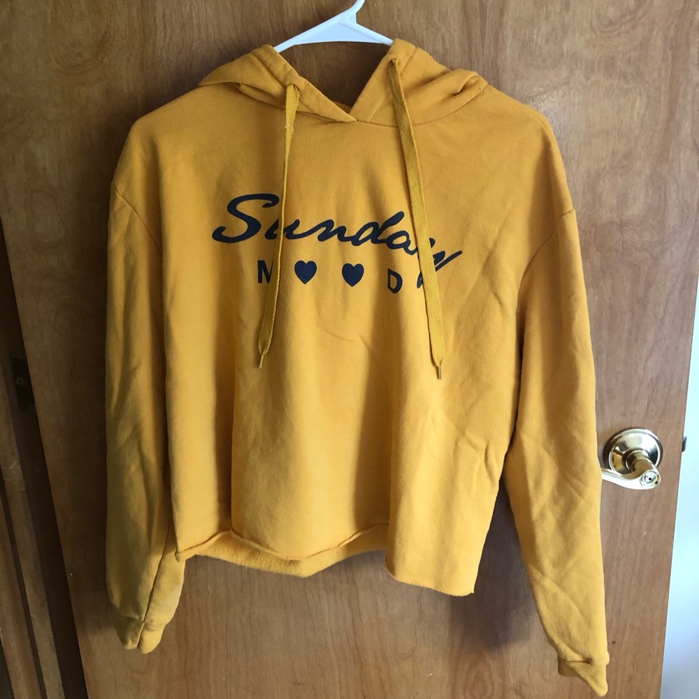 Yellow Cropped hoodie